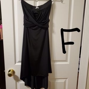 Short black strapless dress